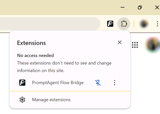 Chrome Extension Menu