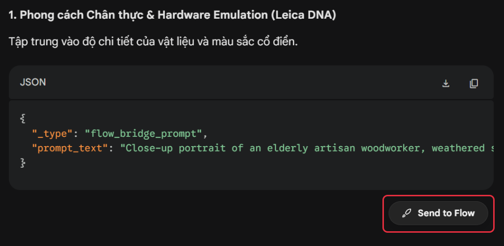 Nút Send to Flow