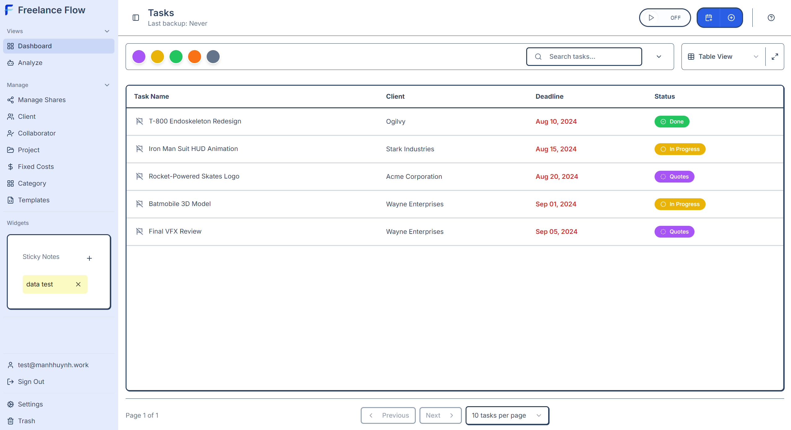 Dashboard v1.2